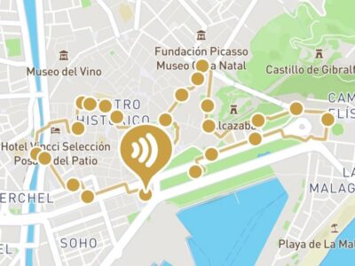 Audioguide City Walk Malaga for cruises (German & English) - How the Aoyo audioguides app keeps you on track