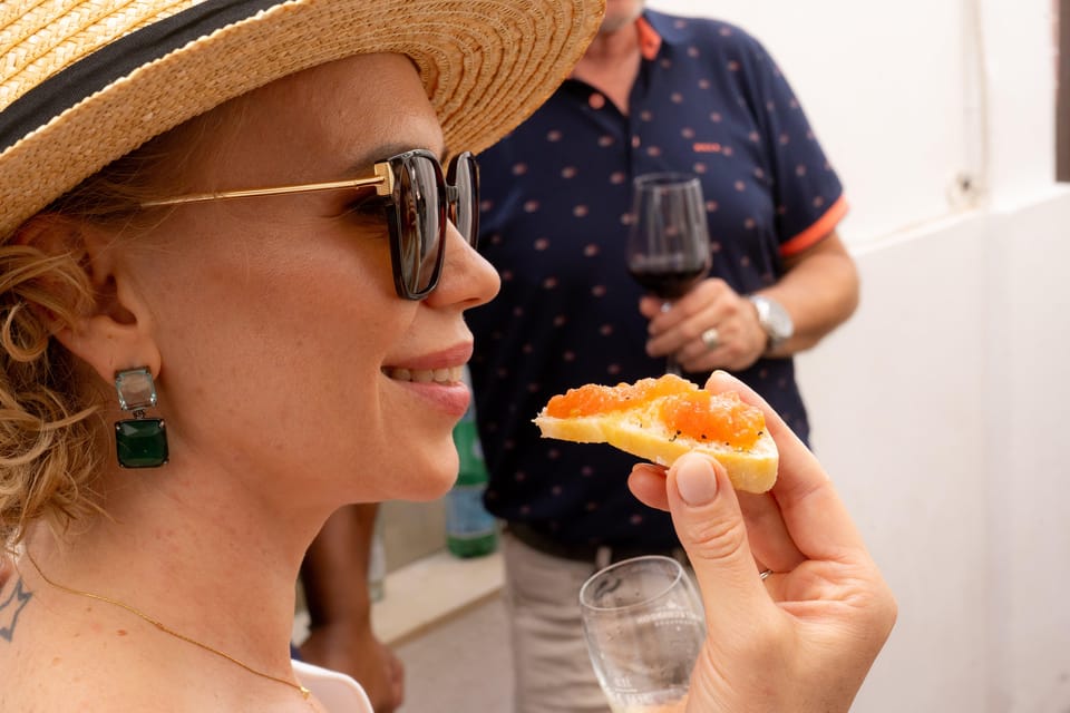 Explore Marbella Old Town: Authentic Tapas Food Tour - First tapas bar: shared plates plus the first wine pairing