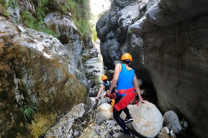 From Estepona: Guided Canyoning Tour on the Guadalmina River - The 4-meter rappel: learning technique on a wall, not just watching