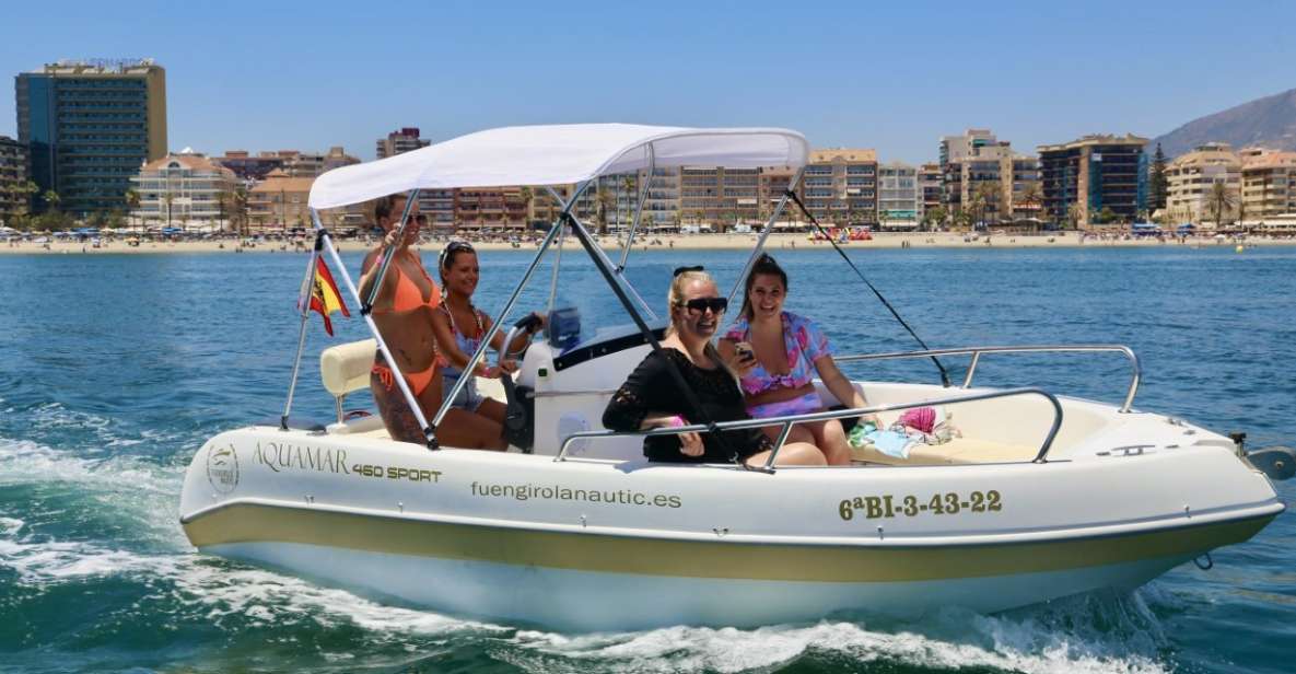 Fuengirola: 1- to 4-Hour Boat Rental - No License Needed - What You’ll See: Coast Views, Dolphins, and Swim-Friendly Moments