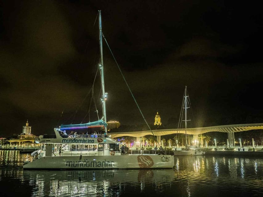 Malaga: A Sea of Stars Nighttime Stargazing Catamaran Tour - Malaga Skyline From the Water: The Night View Part