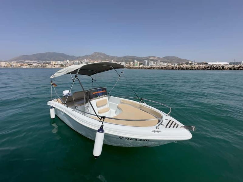 Malaga: Boat rentals without a license - What You Get: Bluetooth, Fridge, Insurance, and Lessons