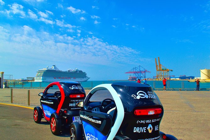 Malaga Highlights by Electric Car with Port Pick up - City center icons: bohemian streets, La Manquita, and Málaga Museum