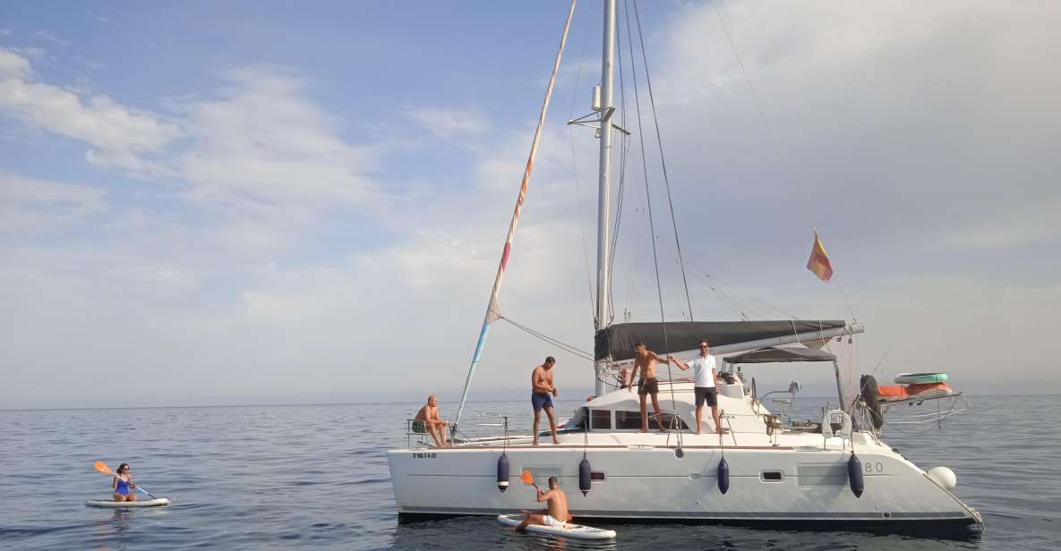 Marbella: Private Cruise in Catamaran - Swim Breaks and Water Sports: Paddle Surf, Kayaks, and Fishing Gear