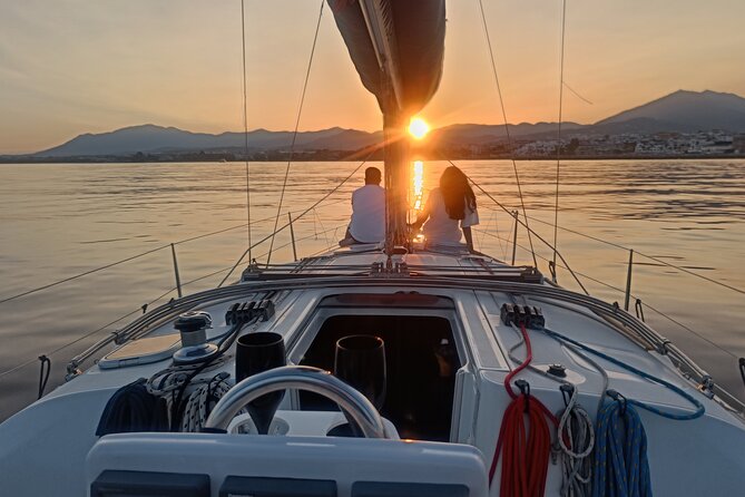 Sunset on Private Sailing boat Puerto Banus Marbella (10 pax) - Puerto Banús to the Golden Mile at Dusk: The View Plan